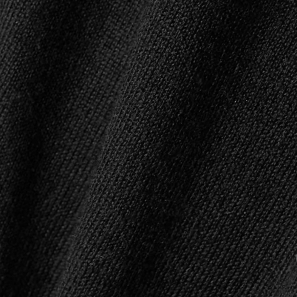 100% Wool Cardigan Sweater in Black With Ribbed Cuffs & Waist - Picture 2 of 7